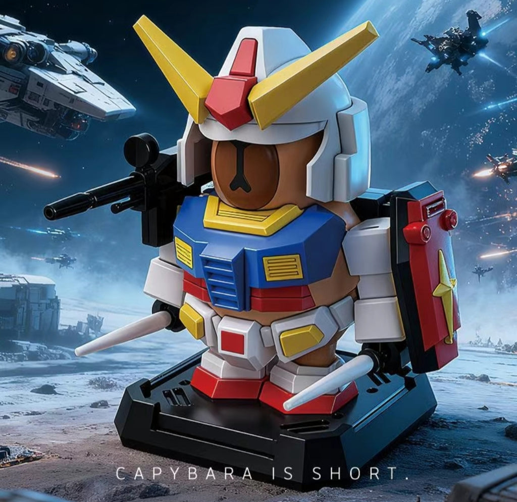 Capybara X Gundam Action Figure with Magnet (Outfit Detachable)