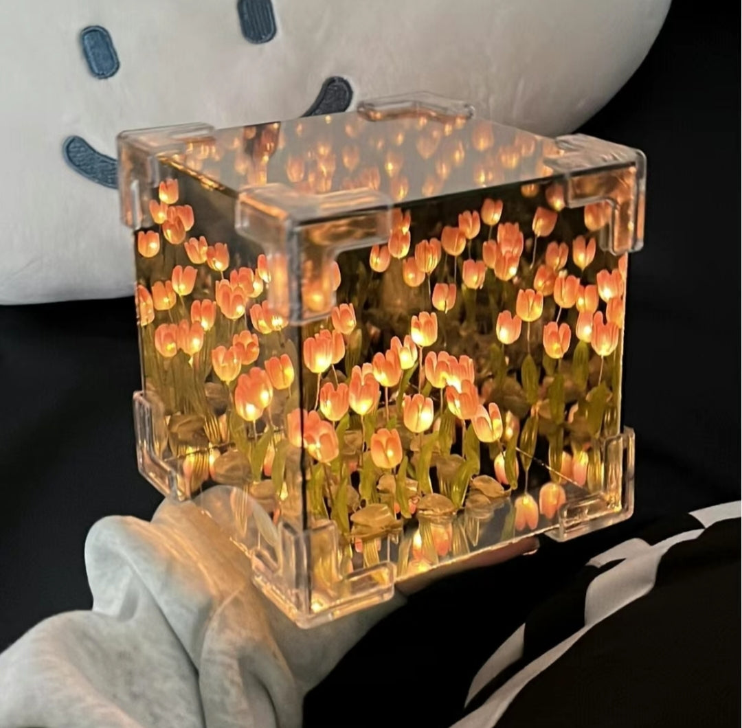 DIY floral cube tulip 3D night light
