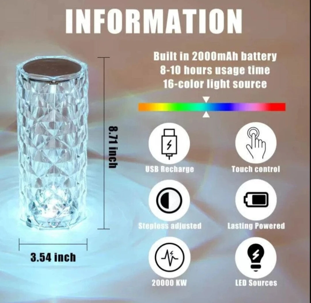 Crystal Rose Diamond Lamp